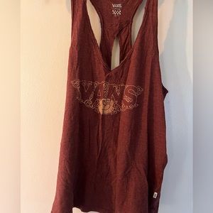Maroon Vans Racerback Keyhole Tank Top